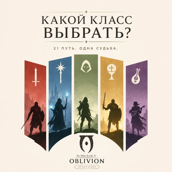 Обложка Все классы в Oblivion Remastered: тир-лист от лучших к худшим, навыки, атрибуты и свой класс