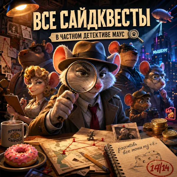 Обложка Все побочные задания в Mouse: P.I. For Hire (Частный детектив Маус): полный гайд на 100%