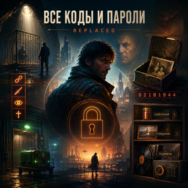 Обложка Все коды и пароли в REPLACED: клетки с рабами, шкатулка в госпитале и сейф Уоррена