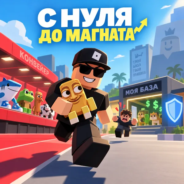 Обложка Steal a Brainrot в Roblox: гайд для новичков — база, кражи, редкости и перерождения