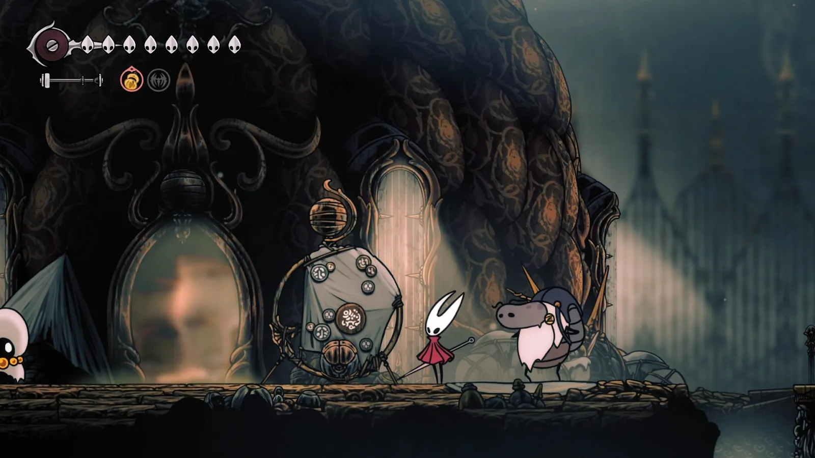 Фрагмент карты Уголка песни с отметками основных путей в Hollow Knight: Silksong