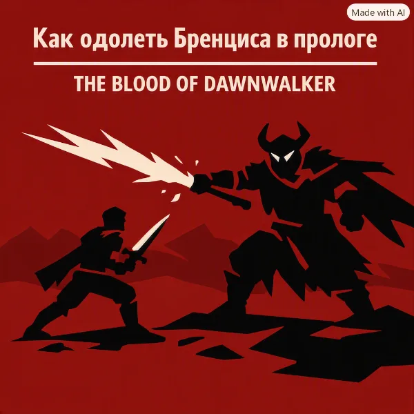 Обложка Как одолеть Бренциса в прологе The Blood of Dawnwalker стартовым мечом