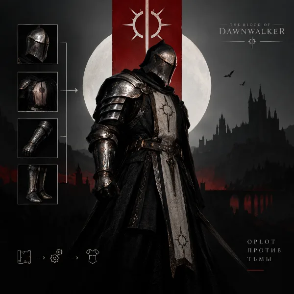 Обложка «Оплот против тьмы» в The Blood of Dawnwalker: как собрать доспехи Арбитра