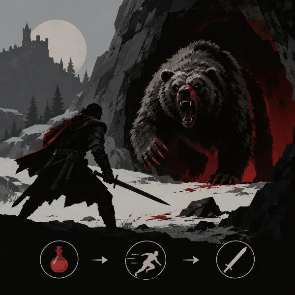 Обложка Ненасытный медведь в The Blood of Dawnwalker: как победить и пройти квест «В берлогу»