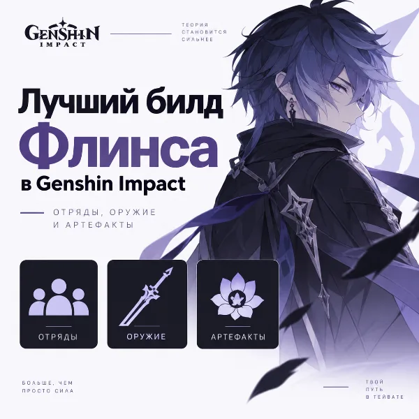 Обложка Лучший билд Флинса в Genshin Impact: отряды, оружие и артефакты