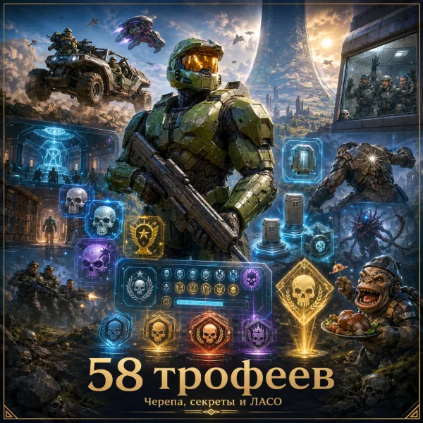 Обложка Halo: Campaign Evolved — все 58 достижений и трофеев: гайд по черепам, терминалам, Campaign Remix и LASO