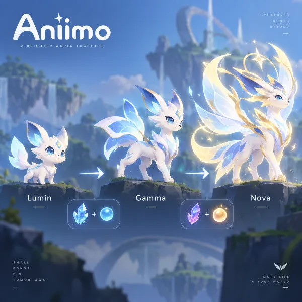 Обложка Эволюция существ в Aniimo: этапы Lumin, Gamma, Nova и нужные ресурсы