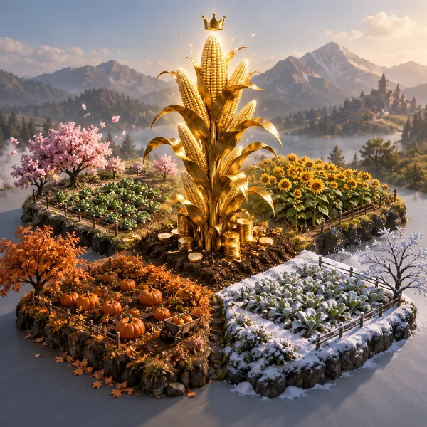 Обложка Самые прибыльные культуры в Welcome to Elderfield по сезонам