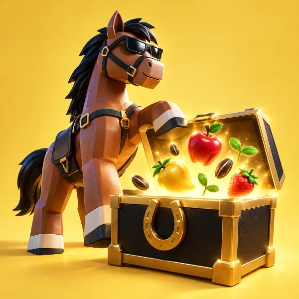 Обложка Коды Race Horses в Roblox (октябрь 2026): яблоки, семена и фрукты