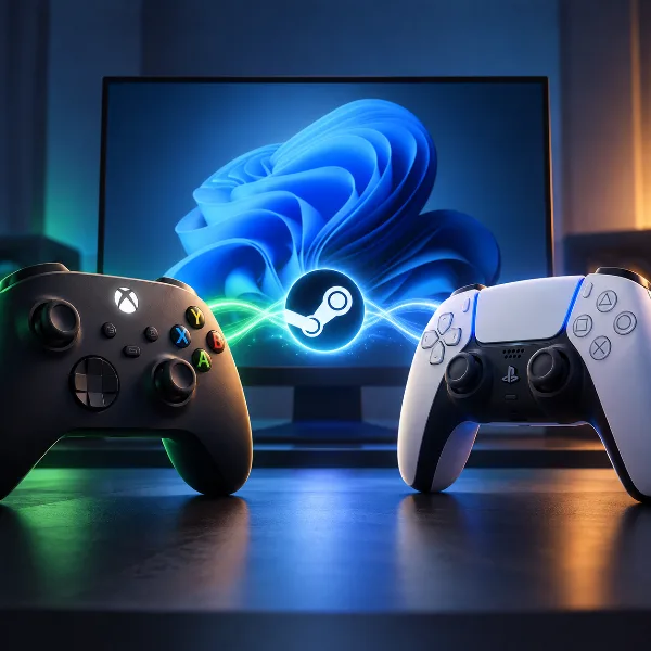 Обложка Подключение геймпада Xbox и DualSense к ПК: полная настройка в Windows и Steam