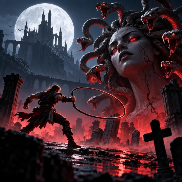 Обложка Castlevania: Belmont's Curse: прохождение Кладбища Невинных и бой с Медузой (часть 2)