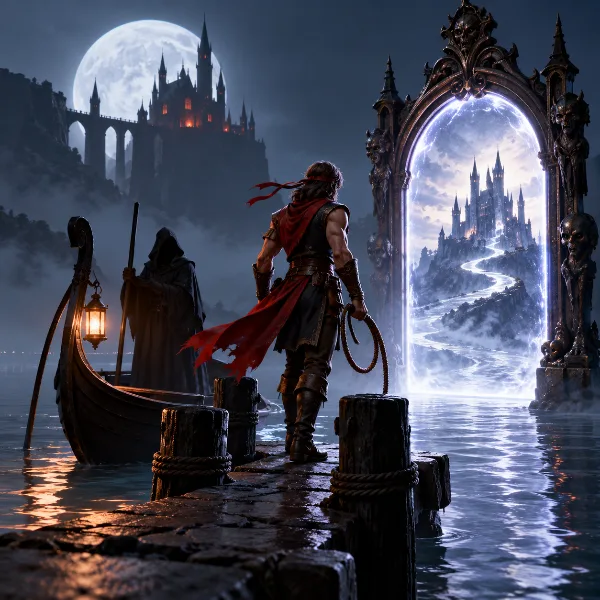 Обложка Быстрое перемещение в Castlevania: Belmont's Curse: Причал Паромщика и Зеркало Жизни