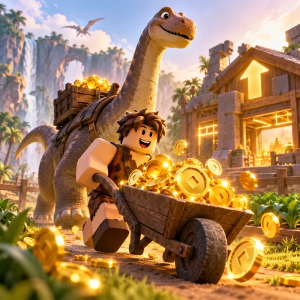 Обложка Prehistoric Farm в Roblox: как быстро заработать монеты и прокачать ферму