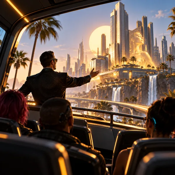 Обложка Задание «Добро пожаловать в рай!» в Cyberpunk 2077 2.5: как пройти все остановки экскурсии Ричарда Найта