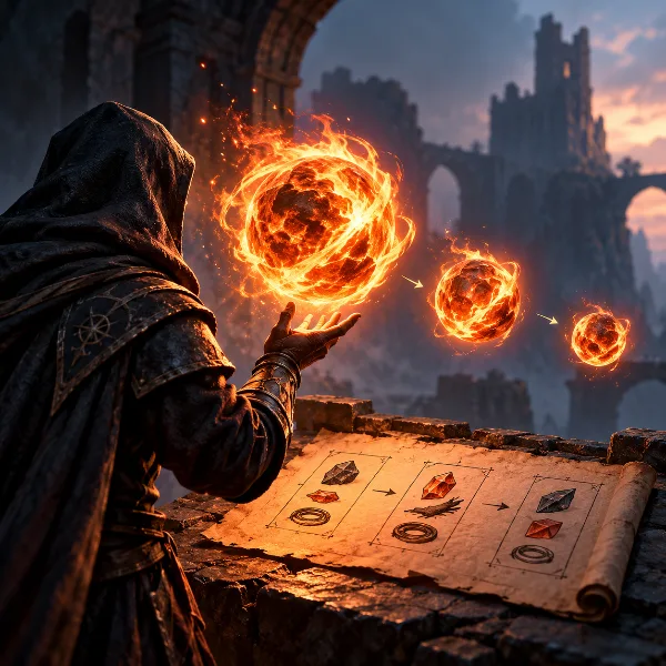 Обложка Enshrouded: как сделать Вечный огненный шар (Eternal Fireball) — рецепты всех трёх тиров