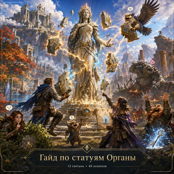 Обложка Статуи Органы в DragonSword: Awakening — гайд на все 13 святилищ, 40 осколков и боссов