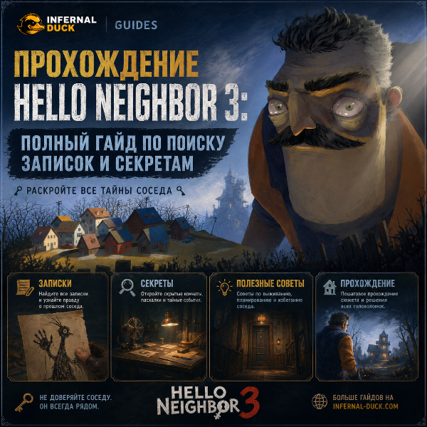 Обложка Прохождение Hello Neighbor 3: полный гайд по поиску записок и секретам