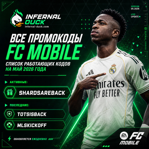 Обложка Все промокоды FC Mobile: список работающих кодов на май 2026 года