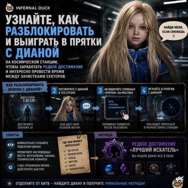Обложка Как играть в прятки с Дианой в Pragmata: полный гайд по поиску и победе