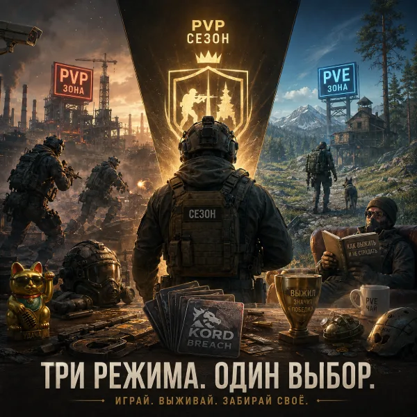 Обложка PvP Season в Escape from Tarkov: гайд по сезону KORD BREACH, PvP Zone и PvE Zone