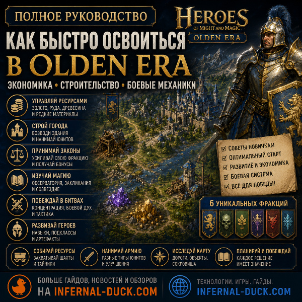 Обложка Полный гайд по Heroes of Might and Magic: Olden Era — стратегии, механики и советы для старта
