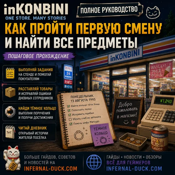Обложка inKONBINI: Полное прохождение — Все смены, секреты и достижения