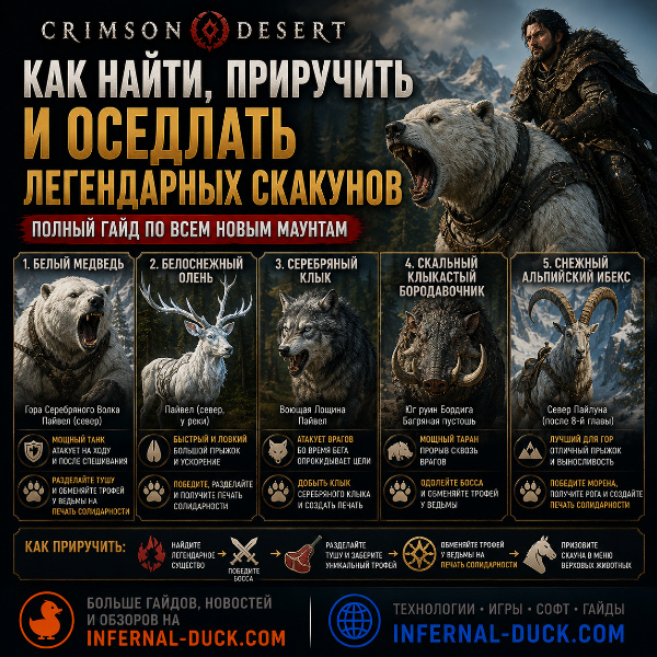 Обложка Как приручить всех новых легендарных скакунов в Crimson Desert — полное руководство