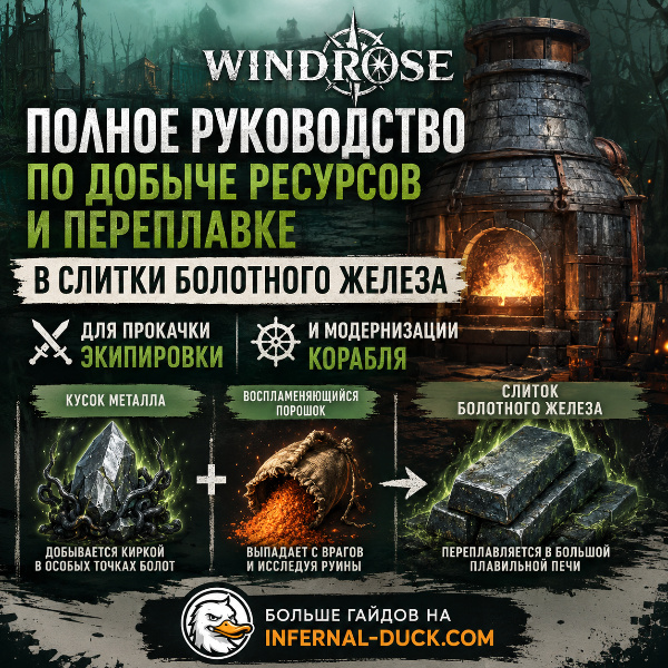 Обложка Болотный железный слиток в Windrose: где найти и как создать