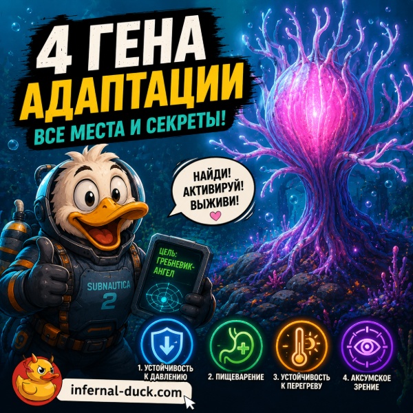Обложка Все гены адаптации в Subnautica 2: где найти Гребневиков-ангелов и получить улучшения