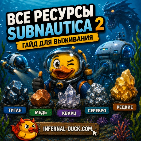 Обложка Гайд по ресурсам Subnautica 2: где найти титан, медь, кварц и серебро для выживания