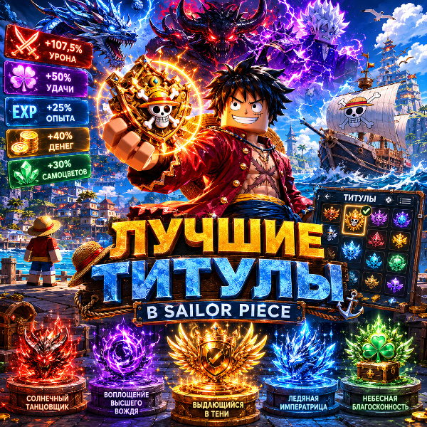 Обложка Титулы в Sailor Piece: Полный гайд по всем бонусам, фарму и лучшим сборкам