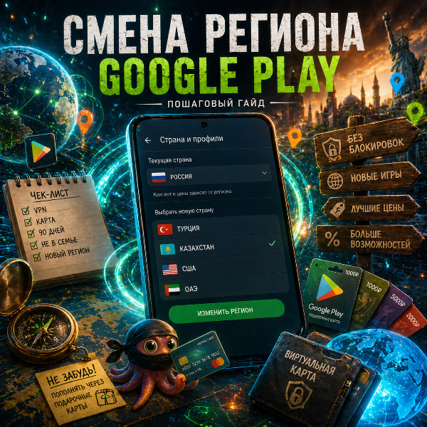 Обложка Как изменить регион в Google Play: полная инструкция по смене страны