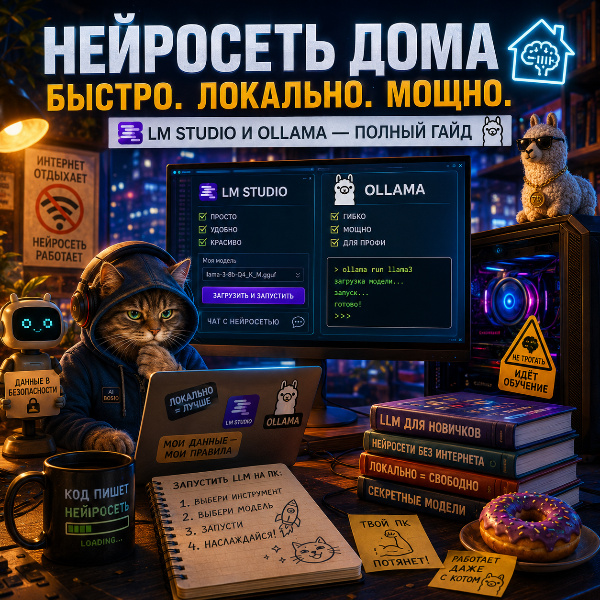 Обложка Как запустить локальную LLM на своём ПК: пошаговое руководство для новичков