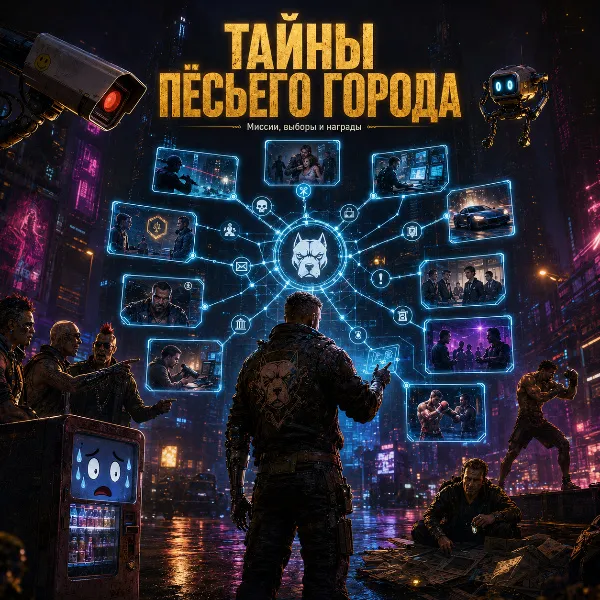 Обложка Полное прохождение всех побочных квестов Cyberpunk 2077: Phantom Liberty — гайд по Пёсьему городу