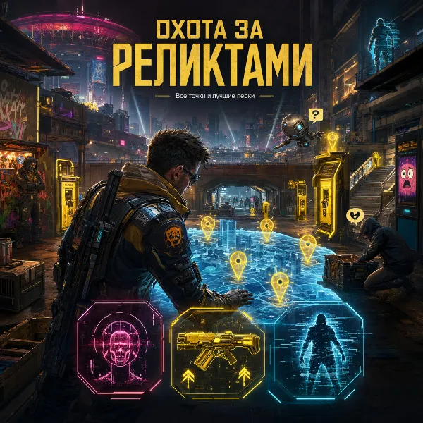 Обложка Все реликты в Cyberpunk 2077: Phantom Liberty — полный гайд по поиску 9 терминалов