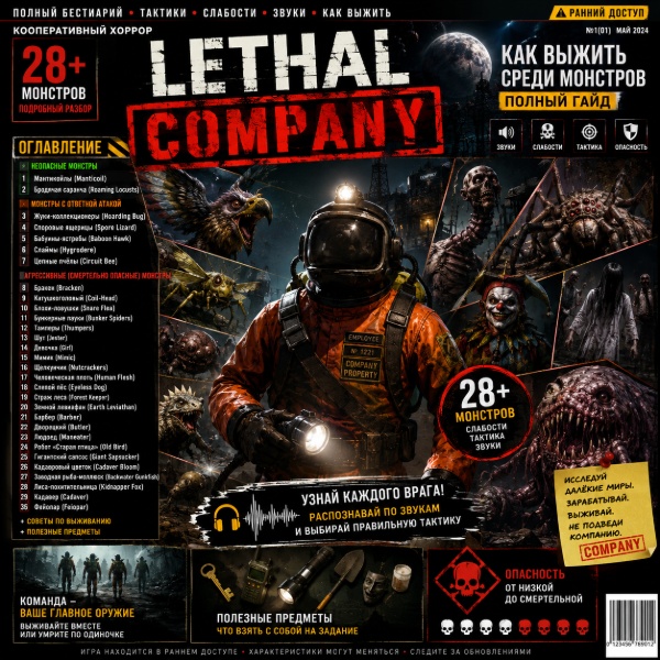Обложка Полный бестиарий Lethal Company: Все монстры, их слабости и тактики