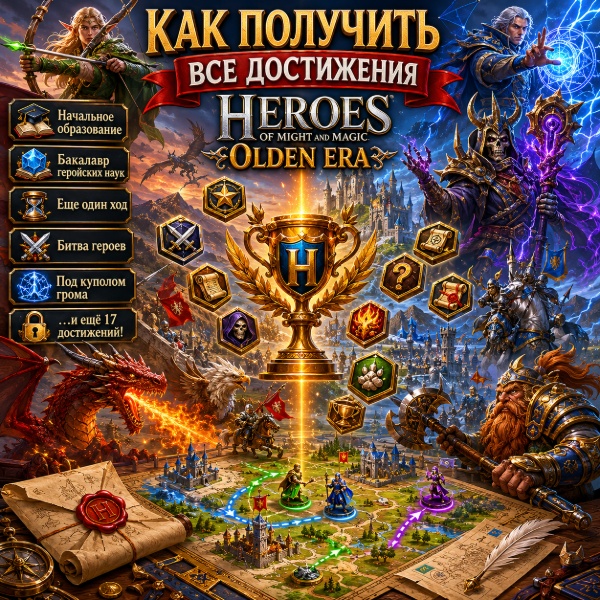 Обложка Полный гайд по всем трофеям Heroes of Might and Magic: Olden Era