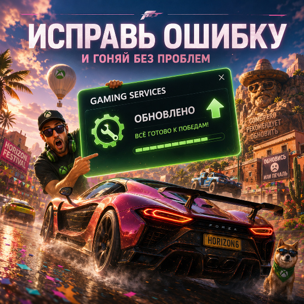 Обложка Как исправить ошибку «устаревшая версия Gaming Services» в Forza Horizon 6: пошаговое руководство