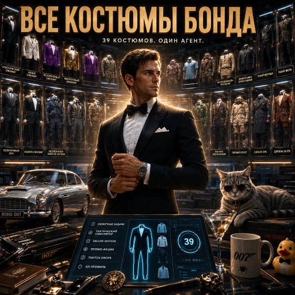 Обложка Полный гайд по разблокировке всех костюмов Бонда в 007 First Light (39 штук)