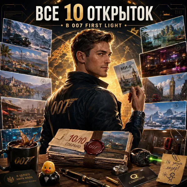 Обложка Гайд по сбору всех открыток в 007 First Light: полное прохождение и секреты