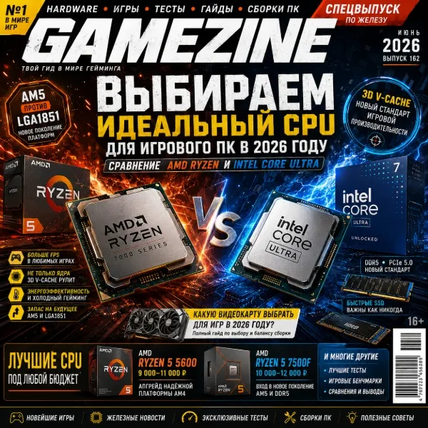 Обложка Лучшие процессоры для игр в 2026: ТОП моделей от бюджетных до флагманских