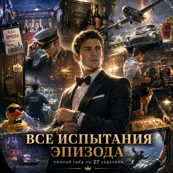 Обложка Все 27 испытаний эпизода «Времени предостаточно» в 007 First Light — гайд на костюм шофёра