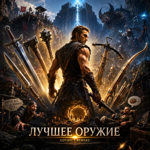 Обложка Оружие в Gothic 1 Remake: все виды, лучшие мечи, луки и арбалеты + где найти