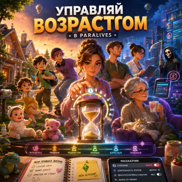 Обложка Как отключить старение в Paralives: гайд по настройкам и читам