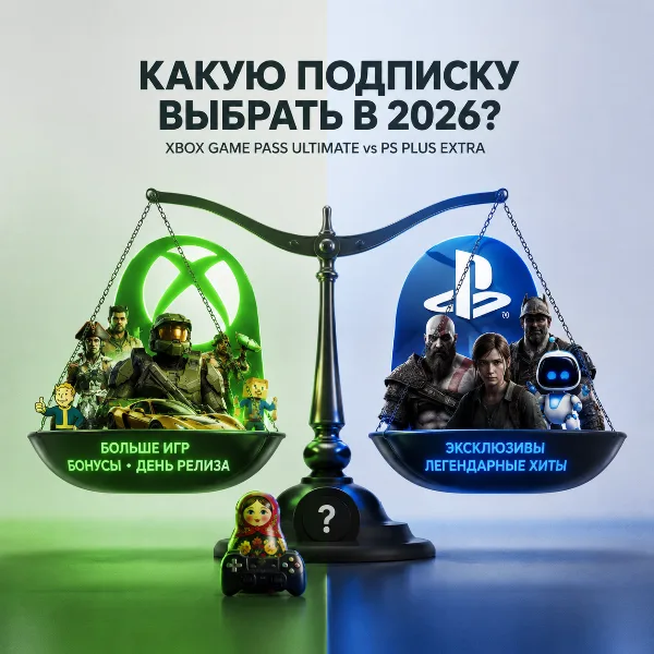 Обложка Xbox Game Pass Ultimate или PS Plus Extra в 2026 году: что входит в подписки, сколько стоят и какая выгоднее