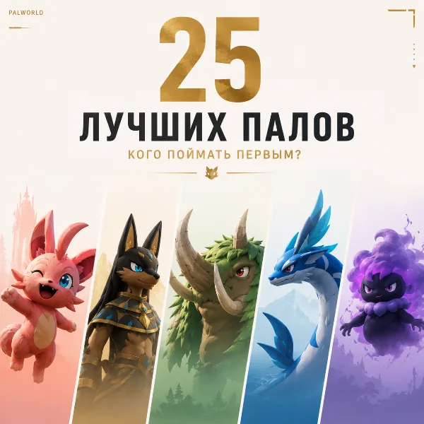 Обложка Топ-25 лучших Палов в Palworld: кого ловить первым новичку и ветерану