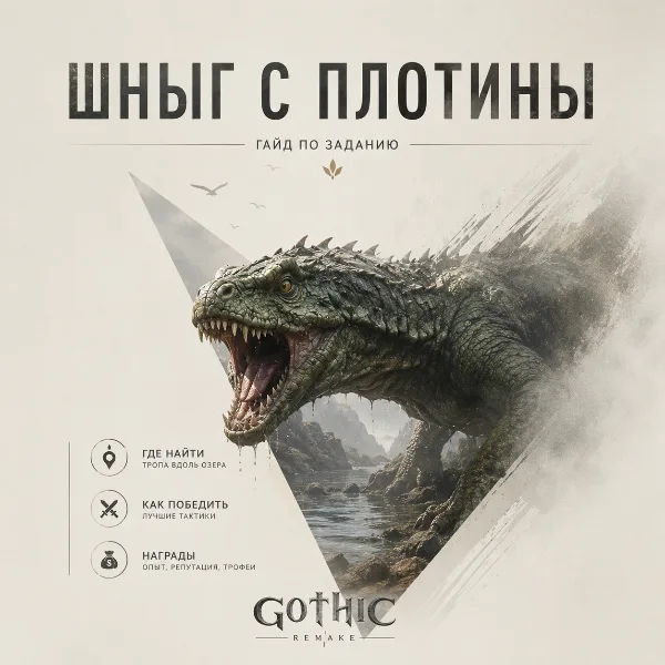 Обложка Прохождение квеста «Шныг с плотины» в Gothic 1 Remake: как найти и убить монстра