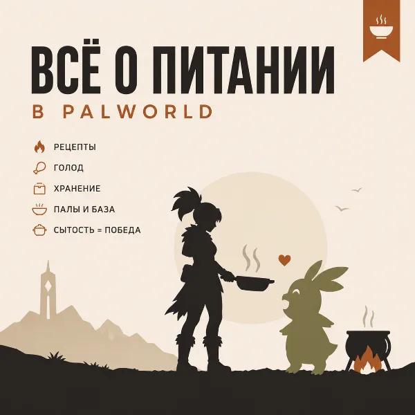 Обложка Полный гайд по еде в Palworld: как добыть, приготовить и накормить Палов