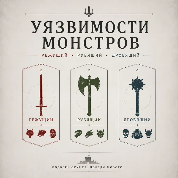 Обложка  Уязвимости монстров в Gothic 1 Remake: гайд по режущему, рубящему и дробящему урону