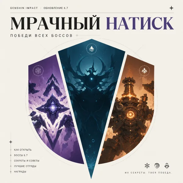 Обложка Мрачный натиск в Genshin Impact 6.7: как победить всех боссов